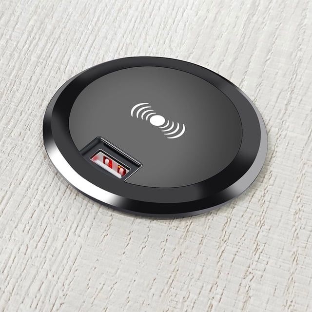Cargador inalámbrico integrado de escritorio, cargador inalámbrico de mesa de competición de carga inalámbrica para hogares inteligentes de 15 W