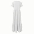 thumbnail image 5 of Women's Short Sleeve Crewneck Swing Dress Flowy Tiered Maxi Beach Dress With Pockets Summer Fashion Adorable Dress For Woman, 5 of 6