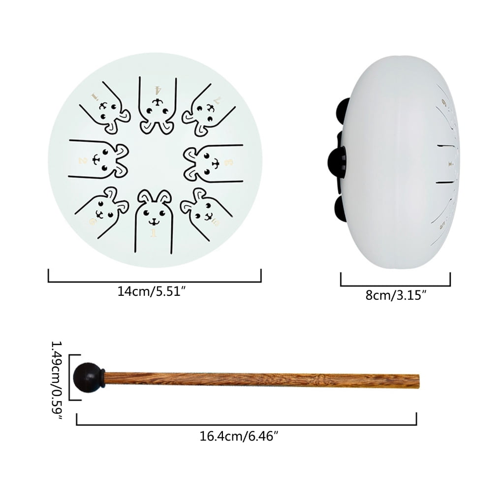 WINDLAND 8-Tone Steel Tongue Drum C Key Percussion Instrument Handpan Drum for Beginner