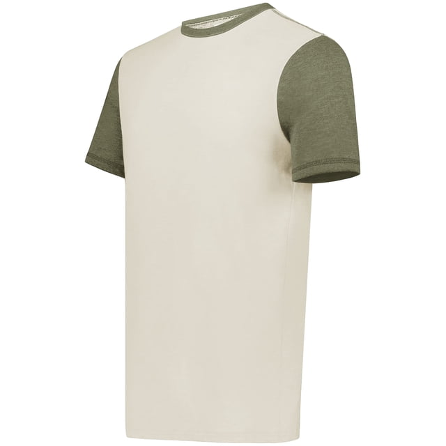 Augusta Sportswear Men's Gameday Vintage Ringer Tee, Birch/Olive Heather, X-Large