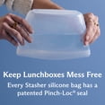 thumbnail image 4 of Stasher 3-Pack Kids Reusable Sandwich Bag, Snack Bag & Insulated Lunch Bag, Silicone Reusable Food Storage Bags, Microwave & Dishwasher Safe, BPA-Free, Bee Print, 4 of 9