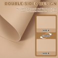thumbnail image 3 of Uxcell Placemats Coasters Set of 4, PU Leather Dual Sided Drop-shape Table Mats Coasters, Washable Heat Resistant Waterproof Oil Proof Place Mats for Kitchen Table (Apricot), 3 of 7