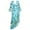 Blue, variant on Tqyyweavej Womens 2 Pieces Swimsuit Sets Deep V Neck Sexy Slim Tops Ruffle Print Long Swim Skirts Gifts for Women Size S to XL