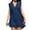 Navy, variant on OSOLU Women Shirt Deep V-Neck Solid Color Beach Dresses Lovely Sundress Wedding Guest Dress
