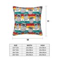 Throw Pillow Covers Set of 4 Black White Owl Colorful Stripes