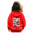 thumbnail image 7 of SUXIAN Sweatshirts for Teen Girls Letter Print Hooded with Pocket for Casual Sports Wear Red 5-6 Years, 7 of 7