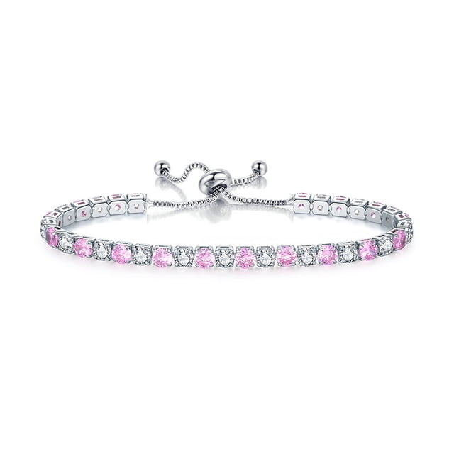 Pulsera de circonitas de color europeo y americano para mujer, cadena de tenis de cristal ajustable con diamantes