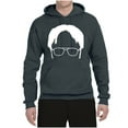 thumbnail image 2 of Wild Bobby, Office Dwight Glasses Face Silhouette Funny Schrute, Pop Culture, Unisex Graphic Hoodie Sweatshirt, Charcoal, XX-Large, 2 of 4