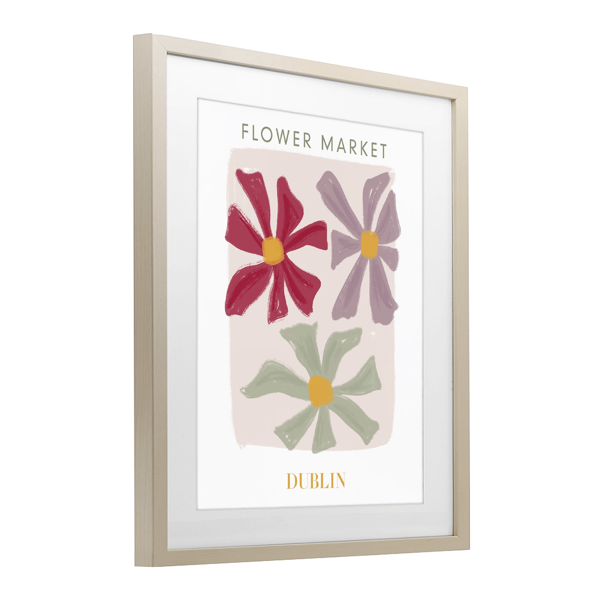 Stupell Industries Muted Dublin Flower Market Birch Framed Print Under Glass, design by Lucille Price