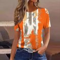 thumbnail image 2 of Jacenvly Hauts pour Femmes Liquidation Hauts d'Été Ajustés Décontractés Mode T-Shirt Imprimé Non Structuré Col Rond Manches Courtes Hauts et Blouses pour Femmes, 2 of 6