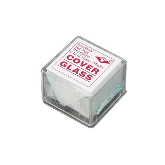 AmScope Microscope Glass Cover Slides Coverslips of 100 Pieces Pre-Cleaned 24mm x 24mm New