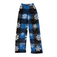 thumbnail image 7 of Women's Christmas Snowflakes and Trees Print Plush Pajama Pants, Soft and Comfortable Home Wear Trousers for Winter, Casual Sleepwear with Elastic Waist,Blue,L, 7 of 7