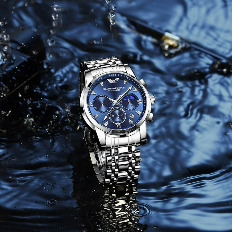 belushi 13 Generation Upgraded Popular Business Diamond Steel Strap Luminous Waterproof Watch Men s Quartz Watch