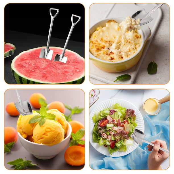 Toystoory 2 pack/lote cucharas de helado almacenamiento conveniente y cuchara de acero inoxidable versátil ecológica Mostrada