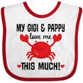 thumbnail image 3 of Inktastic Gigi and Pappy Love Me This Much Boys or Girls Baby Bib, 3 of 4