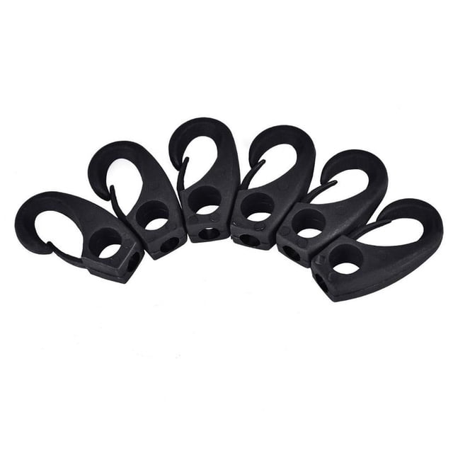 Kenally 6 ganchos de amarre de nailon para barco, canoa, kayak, accesorios de navegación, color negro Bombillas para automóviles Kenally VI003455-00