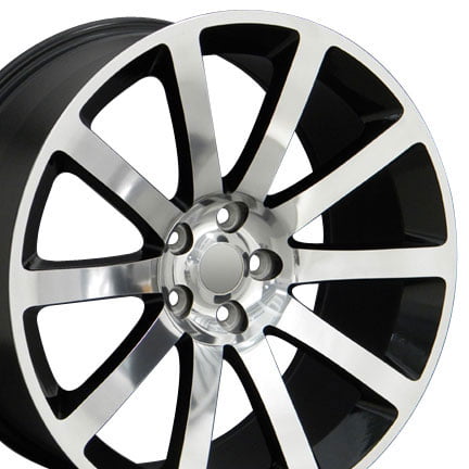20x9 Wheel Fits Dodge, Chrysler - 300 SRT Magnum Style Black Rim w/Mach'd Face, Hollander