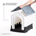 thumbnail image 2 of Casa para Perro Alebripets Extra Grande 98x79x97 cm Plástico Blanco y Gris, 2 of 8