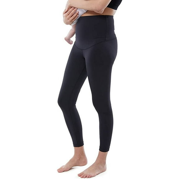 Ingrid & Isabel Basics 7/8 Active Postpartum Maternity Female Legging, Compression & Support for Recovery, Black
