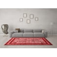 thumbnail image 3 of Ahgly Company Indoor Round Abstract Red Modern Area Rugs, 3' Round, 3 of 4