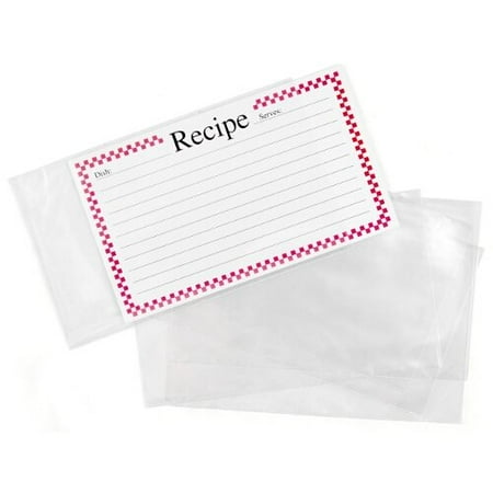 clear 3 x 5 inch recipe card covers set of 48 walmart com recipe card covers