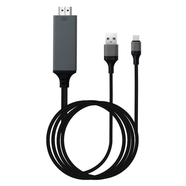 Cable adaptador de datos USB3.0 tipo C a HD de 2 m, convertidor de cable de transferencia de imágenes de video HD 4K, negro seitruly EL5615-01B