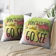 thumbnail image 3 of LALILO Throw Pillow Covers Inspirational Quote Life Positive Cushion Cover 18" x 18", 2 Pack, 3 of 6