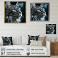 thumbnail image 4 of Designart "Feline Azure Gaze Reflection I" Animals Cat Floater Framed Canvas Wall Art, 4 of 5