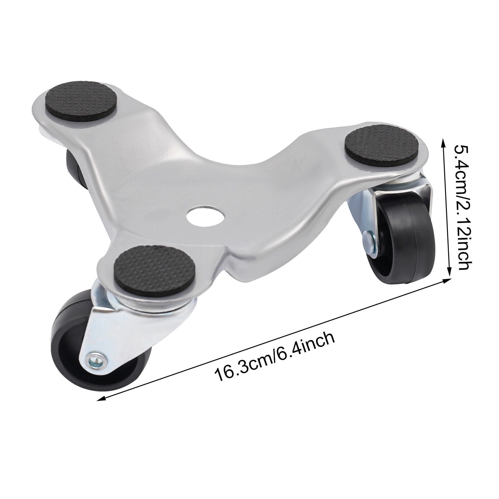 3 Wheel Iron Tri Dolly, 12-piece Set Furniture Moving Dolly Set, Silver Triangle Swivel Caster 360° Rotatable
