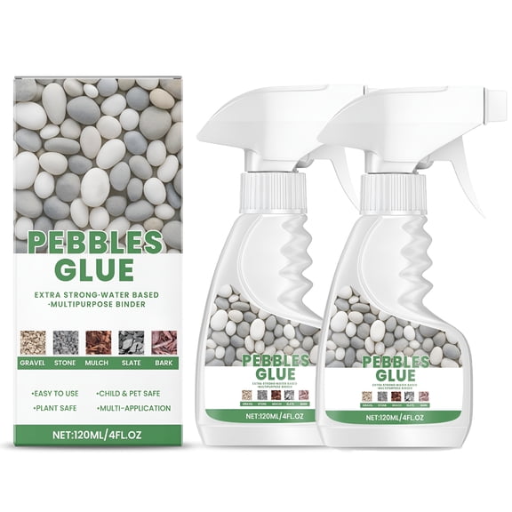 BANIRO Sticky Rock Glue Spray,Rock Glue For Landscaping,Adhesive Flexible Waterproof Frost and Meltwater Stone and Adhesive for Driveways,Gardens,Walkways(2pcs 4fl.oz/120ml)