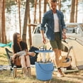 thumbnail image 5 of EasyUp 3-in-1 Resin Ice Bucket & Beverage Cooler – Wood Look Patio Table, UV Protection & Drain Plug for Outdoor Parties, Bars, and Poolside Use-Blue, 5 of 7