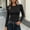 Black, variant on No Boundaries Womens Ribbed Crew Neck Long Sleeve Shirts Fitted Going Out Tops Crop Basic Tee Casual Trendy Top