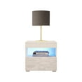 thumbnail image 2 of Viv Modern High Gloss Nightstand with LED Lights and Optional Wall Mount, 2 of 6
