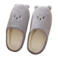 thumbnail image 4 of Halloween Men and Women Slippers,Comfort Soft Bottom Cute Bear Home Mute Slippers for Wooden Floor Winter Warm Couple Indoor Outdoor Shoes(Light Gray,7), 4 of 4