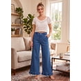 thumbnail image 3 of DOKOTOO Jeans for Women High Waisted Wide Leg Jeans with Ruffle Hem Trendy Stretchy Denim Loose Pants Straight Leg (Plus Sizes Available), 3 of 12