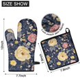 thumbnail image 6 of Pioneer Flower Kitchen Oven Mitt and Pot Holder Sets 4 Pcs for Baking, Cooking and Grilling, Heat Resistant Up To 392 °F, 6 of 7