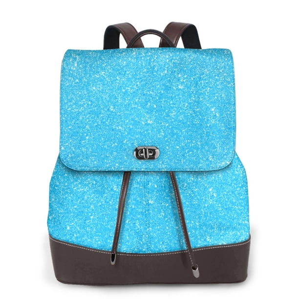 Fotbe Sky Blue Glitter Mochila Bolso con Estampado para Mujer, Mochila Antirrobo de Nylon Impermeable, Bolsa Ligera de Hombro