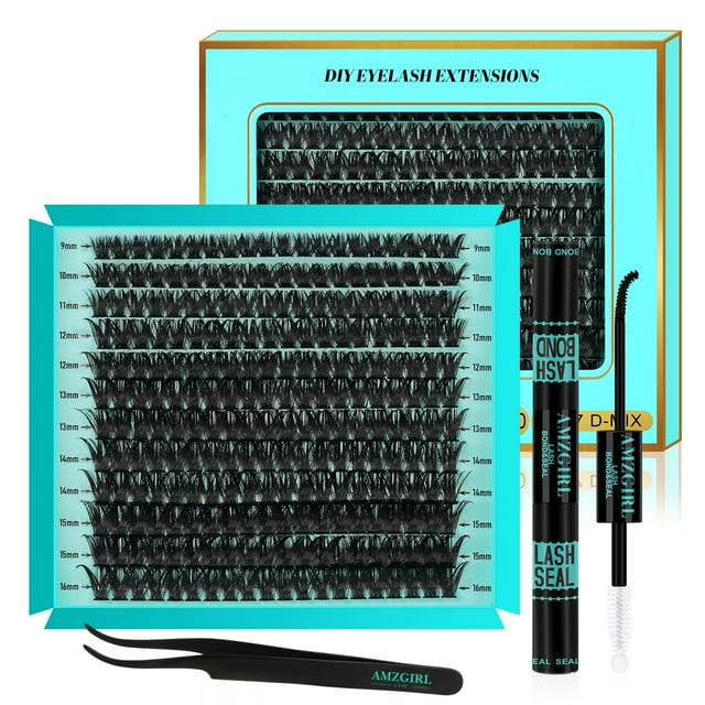 Kit de racimos de pestañas AMZGIRL LASH D Curl, 240 unidades, 9-16 mm
