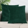 thumbnail image 2 of Unique Bargains 4 Pcs Velvet Striped Throw Pillow Covers Pleated Front Cushion Covers Green/Brown 18" x 18", 2 of 6