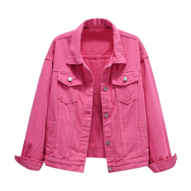 Mode Décontractée pour Femmes 2025 Combinaison en Jean Colorée Taille Large Veste Habillée avec Poches Bouton Manteau en Denim Faux Manteau Court pour Femmes