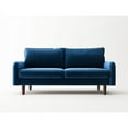 thumbnail image 3 of Enor Furniture Anacapa 70" Round Arm Upholstered Velvet Sofa in Blue, 3 of 15