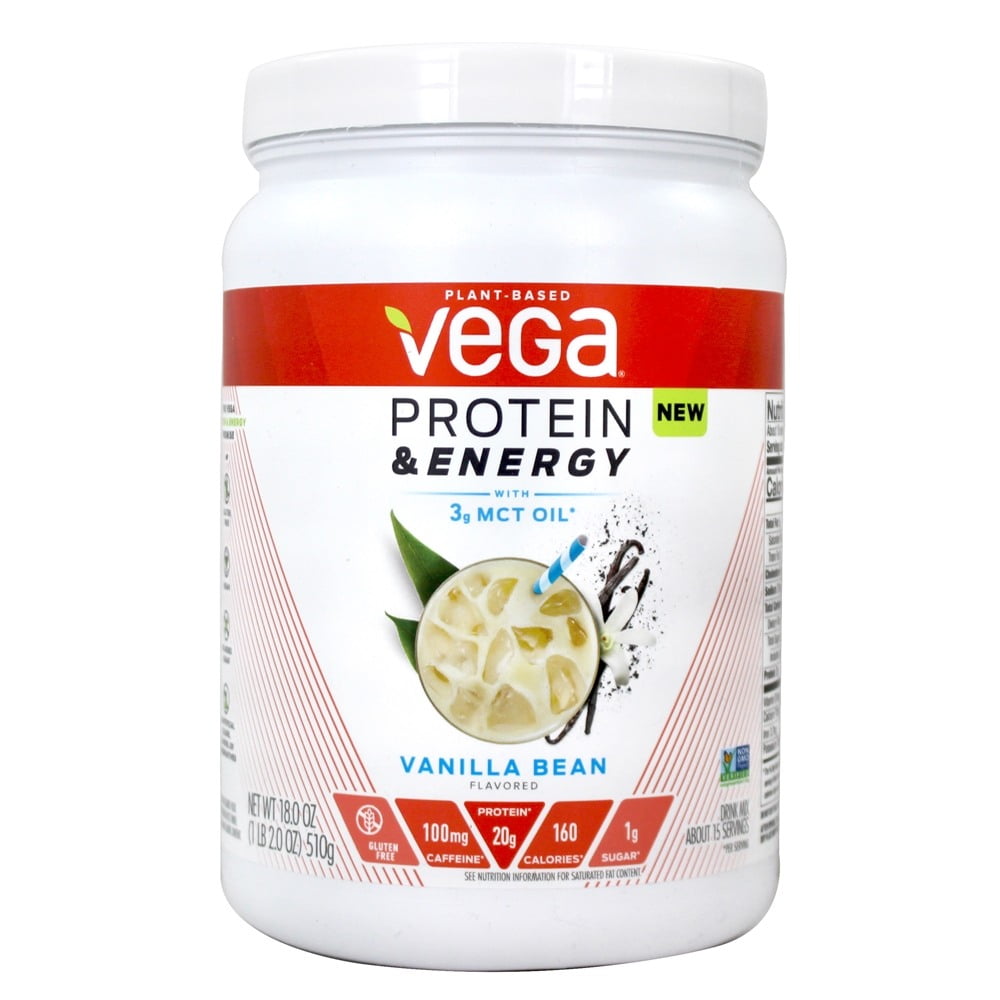 Vega Protein & Energy PlantBased Drink Mix Vanilla Bean 18 oz
