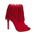 thumbnail image 2 of New Women Liliana Martha-1 Suede Fringe Peep Toe Stiletto Ankle Bootie, 2 of 6