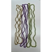 PMU Bachelorette Beads 33 Inch Gold, Lime Green and Purple Metallic 12pc
