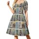 thumbnail image 1 of Vestido de manga corta con 6 cartas del Tarot Vestido de mujer Vestido de verano Vestidos lindos, 1 of 7