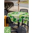 thumbnail image 4 of Outdoor Tablecloth with Umbrella Hole and Zipper, St. Patrick's Day Square Table Cloth 54x54 Inch Waterproof Tablecloth, Lucky Shamrocks Spring Leaves Retro Plants Picnic Table Cover for Patio, 4 of 7