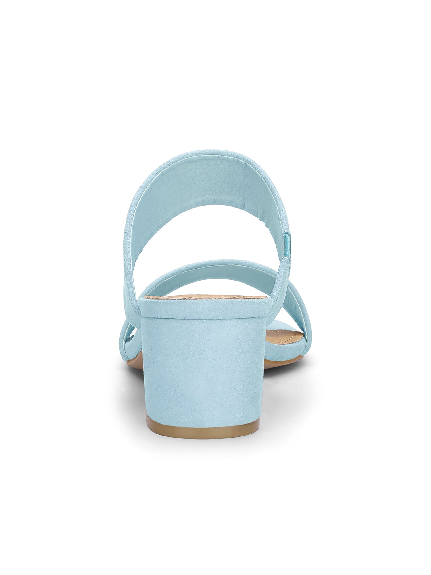 Unique Bargains Women's Block Heel Dual Straps Slide Sandals