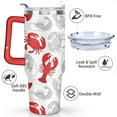 thumbnail image 3 of 40oz Colorful Red Crab Stainless Steel Flip Straw Tumbler Spill Proof Travel Cup Double Wall Vacuum Insulated Coffee Mug with Top Handle, 3 of 6