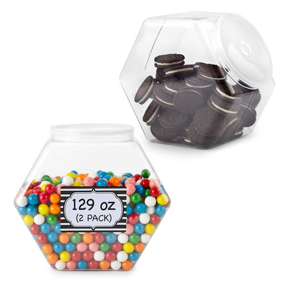 Stock Your Home Clear Plastic Airtight Cookies Food Storage Jar (2 Count)