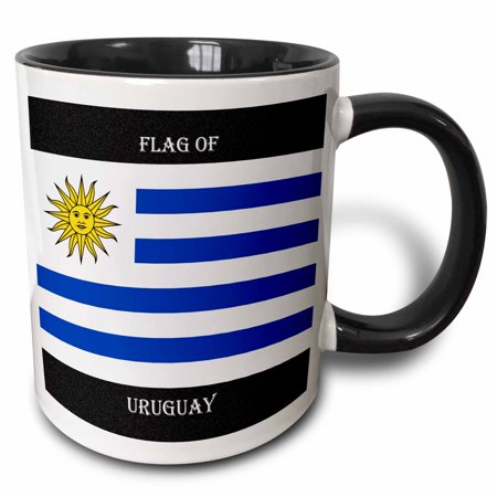 3drose, Flag of Uruguay, 11oz Two-tone Black Mug